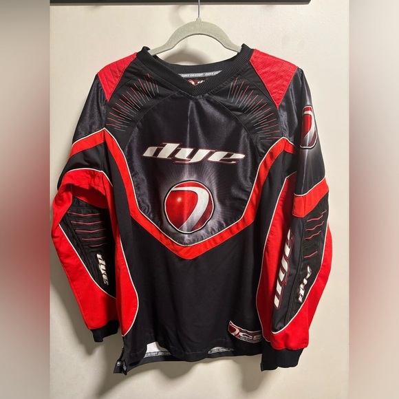 DYE C5 Core Division Paintball Jersey -  Padded Black Red Y2K Size Large - Picture 1 of 7